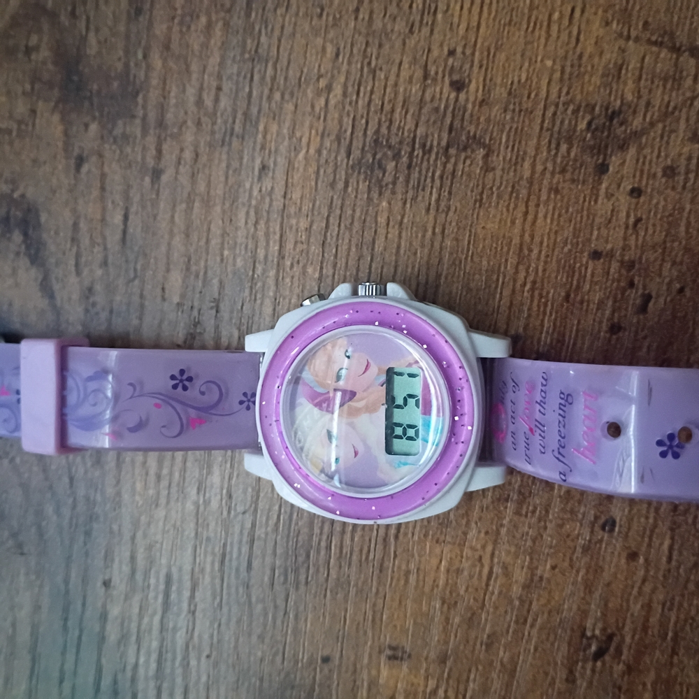 Disney Purple and White Digital Watch with Playful Design